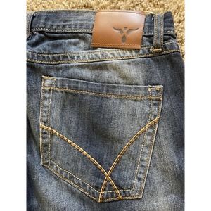 Wrangler 20X Mens Style 42 Vintage Boot Distressed Blue Jeans 33 x 32